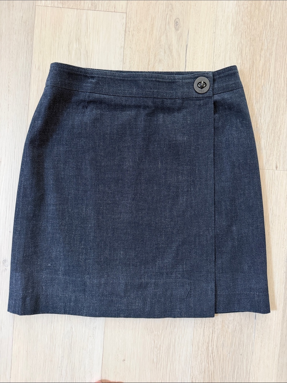 Akris Punto Dark Wash Denim Wrap Skirt